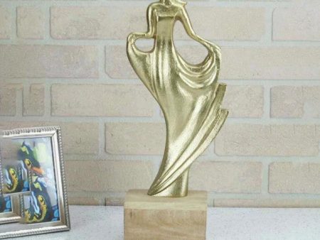 Decor Whimsy Gold Lady Aluminum Figurine For Discount