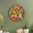 Madhubani Nature Wall Art Metal Plate | Diya 10 Inches Sale