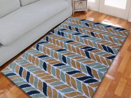 Abstract Dramatic Blue Polyester Carpet Discount