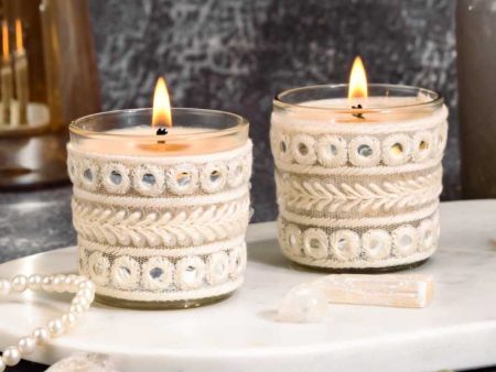 Aayat Jar Scented Candle | Set of 2 | 5.1 x 5.1 cm   2 x 2 inches Online Hot Sale