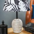 Black Tropical Shade With White Distressed Lamp Online Hot Sale