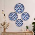 Turkish Indigo Metal Wall Plates | Set Of 4 For Cheap