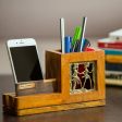 Mango Wood Pen Stand With Card & Mobile Holder Online now