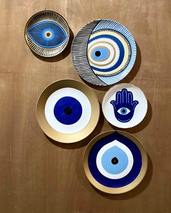 Evil Eye Porcelain Collection Plates | Pack of 5 Discount