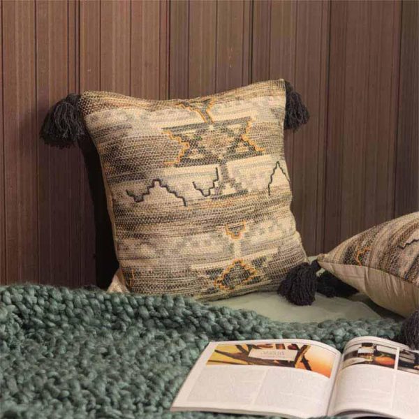 Trangle Design Printed Cushion Cover | Set of 2 | 16 x 16 Inches Online