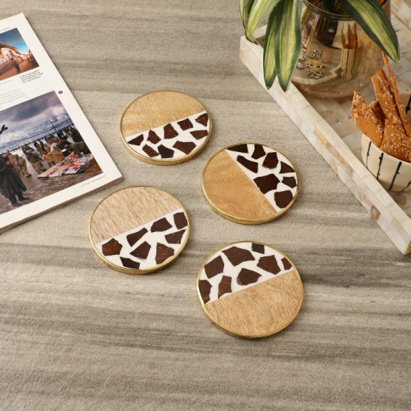 Mosaic Wooden Coaster | Set of 4 Online