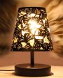 Blooms Metal Etching Table Lamp With Black Wood Round Base | 6 x 8 inches Online