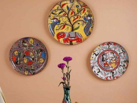 Madhubani Metal Wall Art | Set Of 3 Online Sale