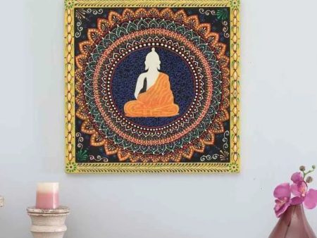 Buddha Art Hand Painted Square Wall Decorative Discount