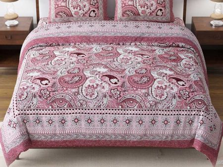 Amaryllis Sanganeri Cotton Flat Bedding Set | Multiple Colors | Double Size | 93 x 108 inches For Cheap