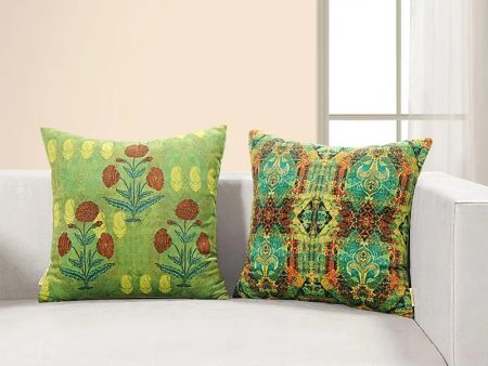 Silvia  Foloral Design Cushion Covers | 16 x 16 Inch | Set Of 2 Online