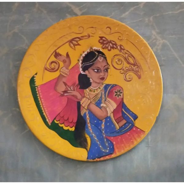 Art of Rajasthan Wooden Hand painted Wall Plate | 12 inches For Cheap