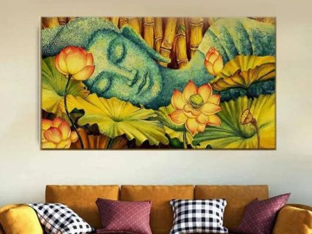 Vaastu Calming Buddha Forest Floating Framed Canvas Wall Painting For Cheap