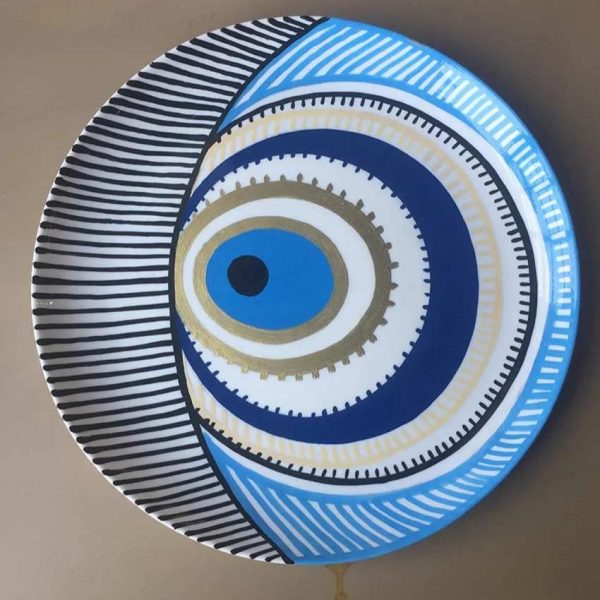 Evil Eye Pattern Porcelain Plate | 10.5 inches Online now