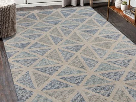 Smoke Grey Hand Tufted Wool Vector Carpet | 8 x 5 Feet on Sale