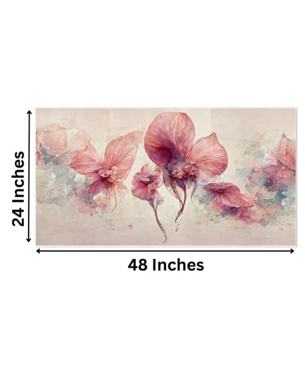 3D Pink Flowers Canvas Frame Wall Painting Supply