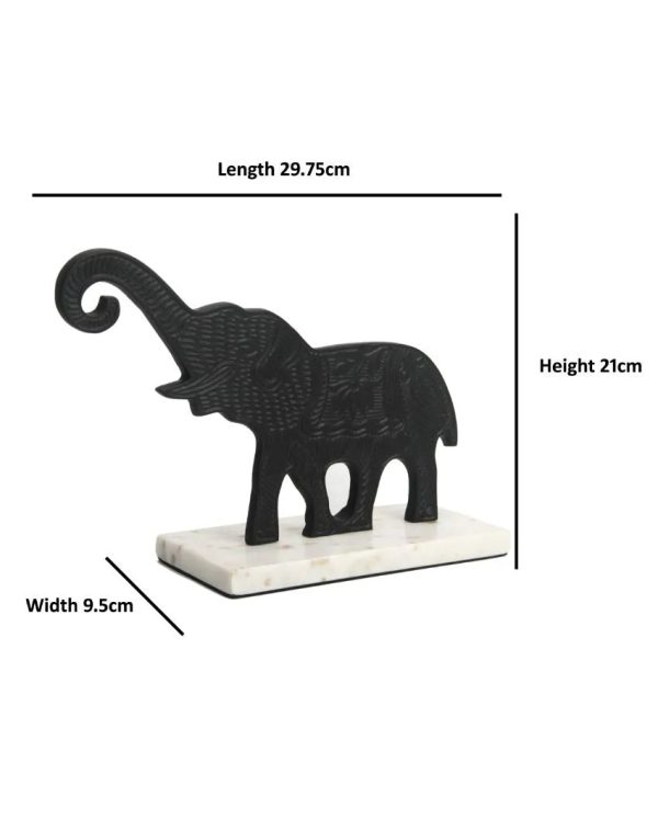 Noirtusk Auspicious Elephant Aluminum Figurine For Sale