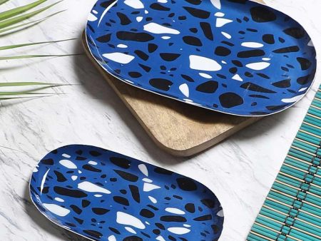 Blue & Black  Oval Platters | Set of 2 Online