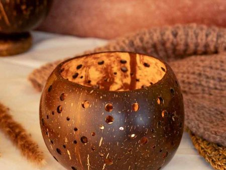 Coco Coconut Shell Tealight Holder - Festive | 4 x 4 inches Sale