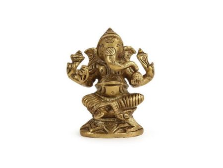 Brass Ganesh On A Round Base Showpiece For Cheap