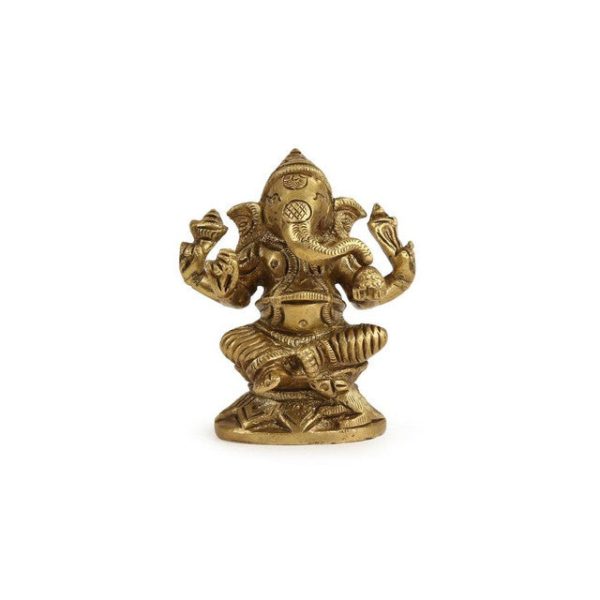 Brass Ganesh On A Round Base Showpiece For Cheap