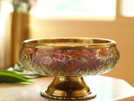 Glass Golden Rim Deco Bowl | 9 x 5 inches Discount