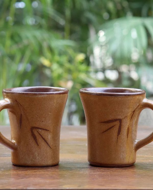 Yellow Moha Ceramic Mugs | Set of 2 | 250 ML Fashion