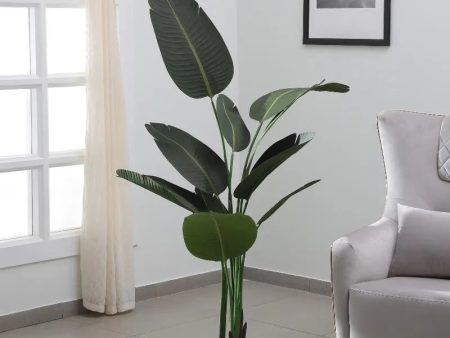 Artificial Green Real Touch Banana Plant With Black Pot | 5.3 feet Online Hot Sale