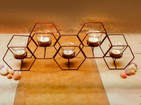 Honeycomb Pattern Metal Tea Light Holder For Discount