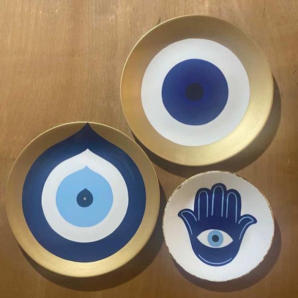 Evil Eye Porcelain Cluster | Set Of 3 | 1.25 kg Fashion