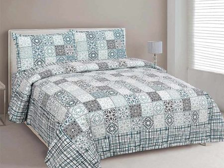 Zig Zag Sanganeri Cotton Flat Bedding Set | Double Size  | Multiple Colors  | 93 x 108 inches Cheap