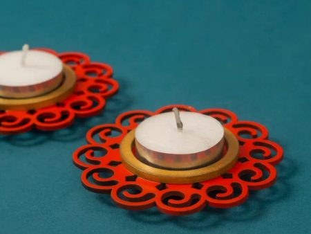 Holy Orange Mini Tea Light Holder | Set of 2 | 3.5 inches Online Hot Sale