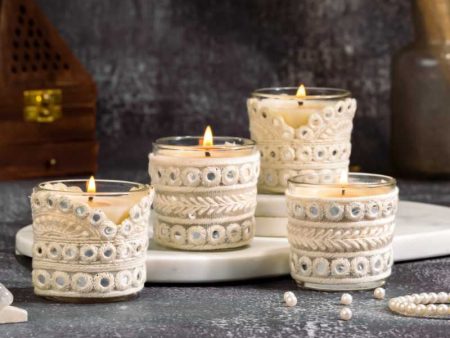 Aayat Scented Votive Candles | Set of 4 | 5.1 x 5.1 cm   2 x 2 inches Online Hot Sale