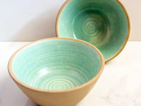 Inside Out Ceramic Soup Bowls | Set of 2 For Sale