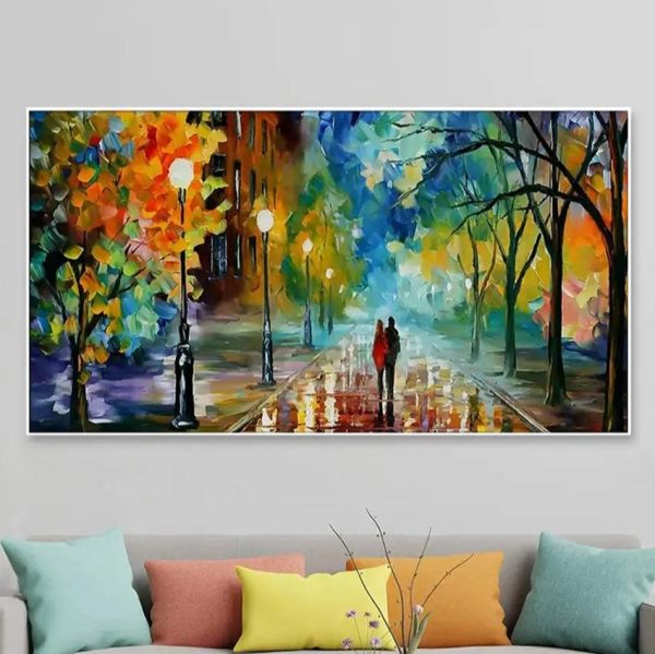 An Evening Stroll Wall Painting | 48 x 24 inches For Cheap