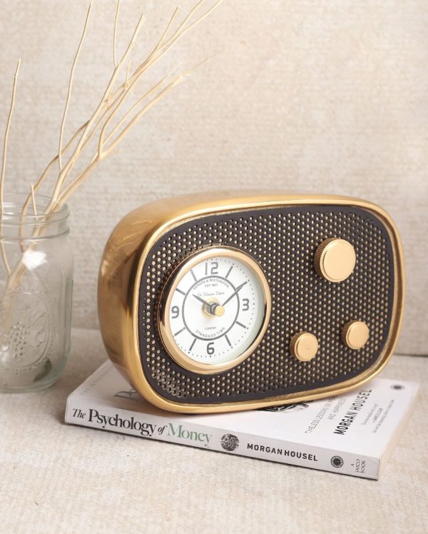 Radio Wave Aluminum Table Clock | 9 x 2 x 5 inches on Sale