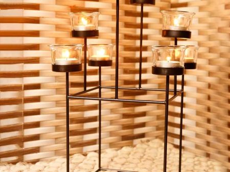 Handcrafted Metal Vertical Tea Light Holder For 8 Candles Cheap