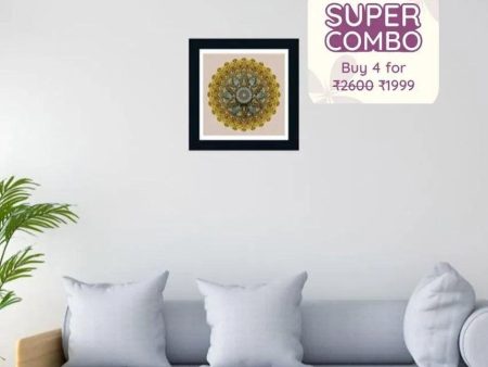 Daybreak Delight Mandala Poster Prints Acrylic Wall Art Frame | 12 x 12 inches Discount