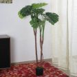 Artificial Real Touch Monstera Plant With Black Pot | 5.25 feet For Sale