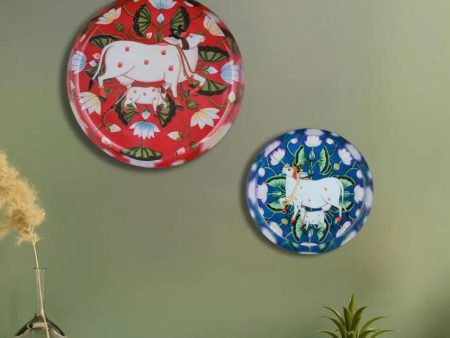 Beautiful Pichwai Cow Metal Wall Arts | Set Of 2 For Cheap