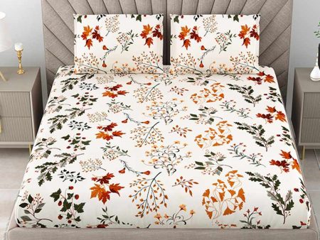 Aster Floral Polycotton Flat Bedding Set | King Size | 108 x 108 inches Online Hot Sale