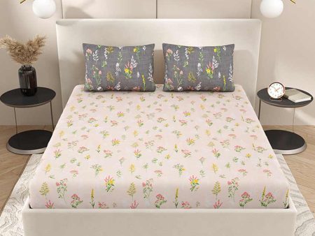 Anemone Floral Polycotton Flat Bedding Set | King Size | 108 x 108 inches Hot on Sale