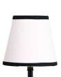 Aesthetic White & Black Cotton Round Wood Table Lamp | 6 x 8 inches Fashion