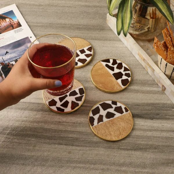 Mosaic Wooden Coaster | Set of 4 Online