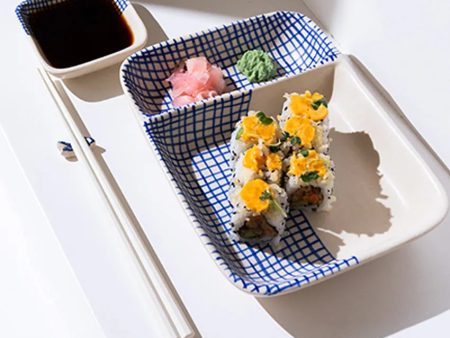 Neel Sushi Chip and Dip Set with Chopstick Holder | Set of 3 | Online Hot Sale