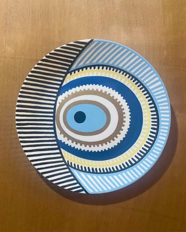 Evil Eye Pattern Porcelain Plate | 10.5 inches Online now