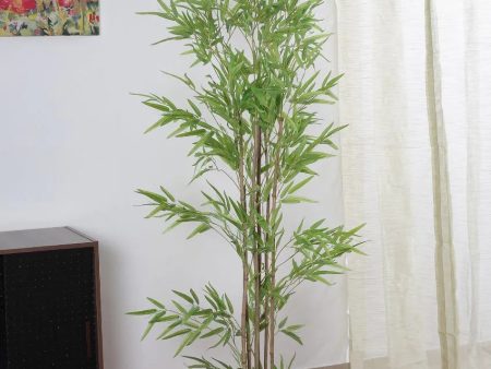 Artificial Green Bamboo Plant With Black Pot | 5 feet Discount