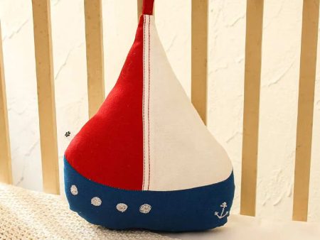 Happy Sailor Boat Cotton Cushion | 10x13 inches on Sale