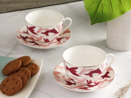 Ceramic Bird Cups & Saucers | Set of 2 For Sale