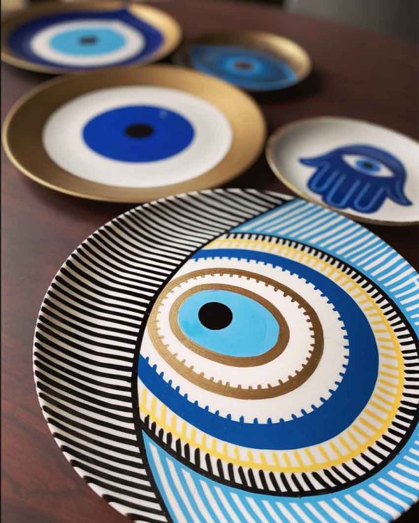 Evil Eye Porcelain Collection Plates | Pack of 5 Discount